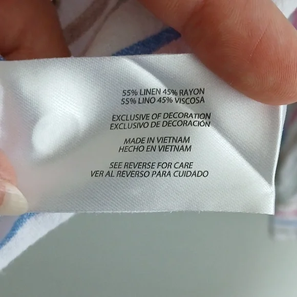 GAP Women's White Striped Button-Up Long Sleeve Linen Blend Shirt Size XL - Picture 7 of 7